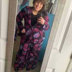 Lane Bryant Pull On Floral Wide Leg Pant